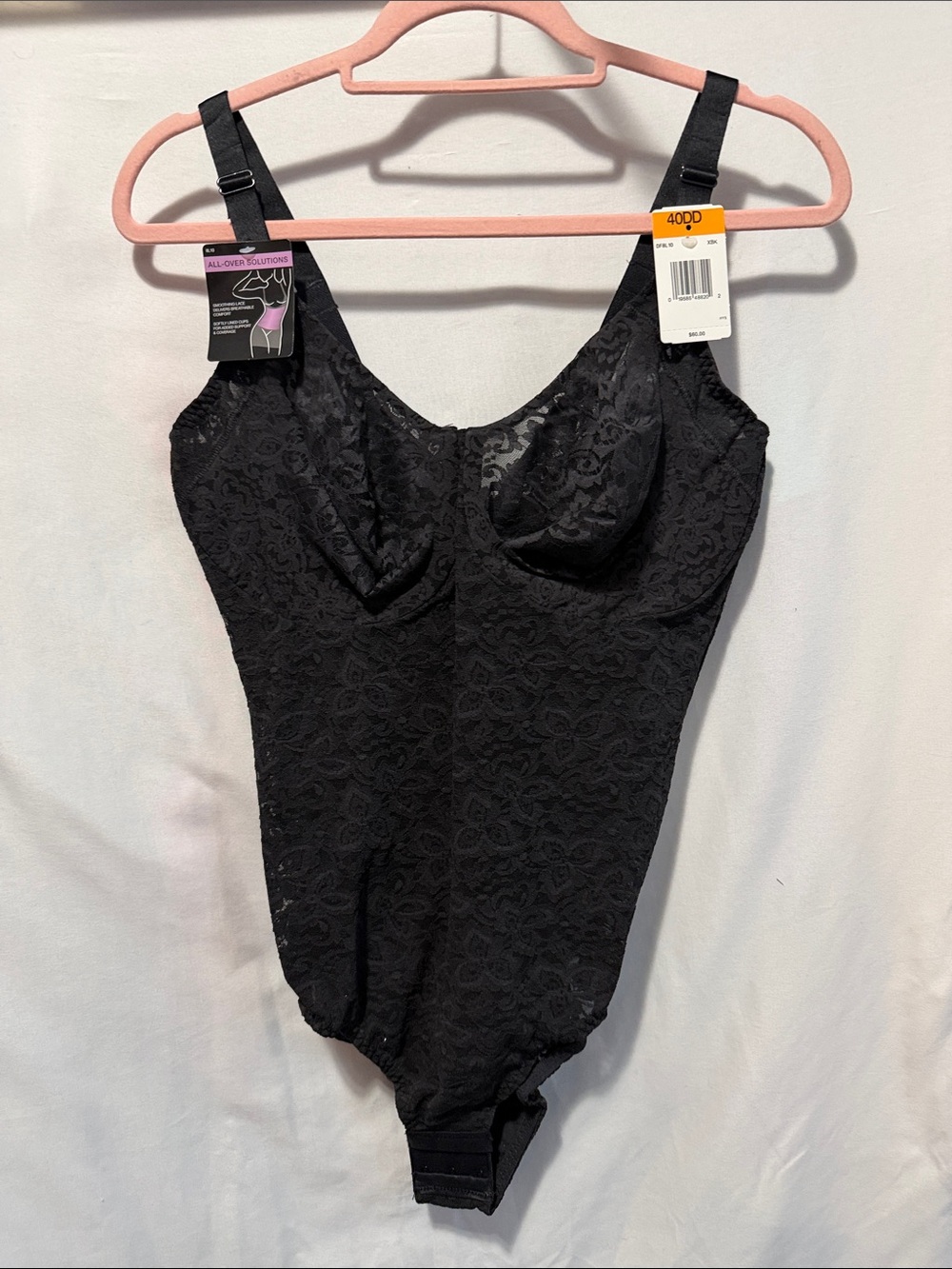 Bali Black Lace Full-Cup Shaping Bodysuit